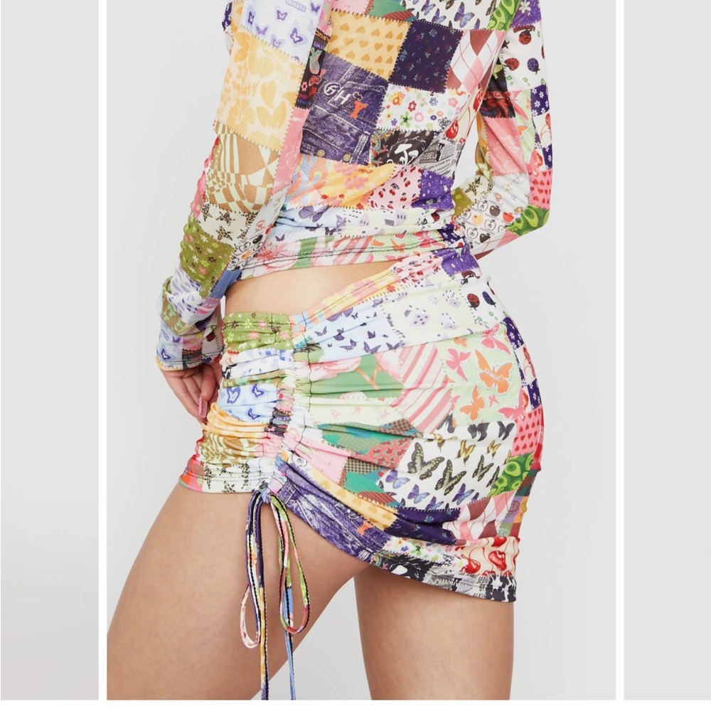OMighty patchwork festival summer mini skirt L